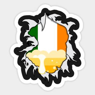 Irish Flag and Beer Sticker
